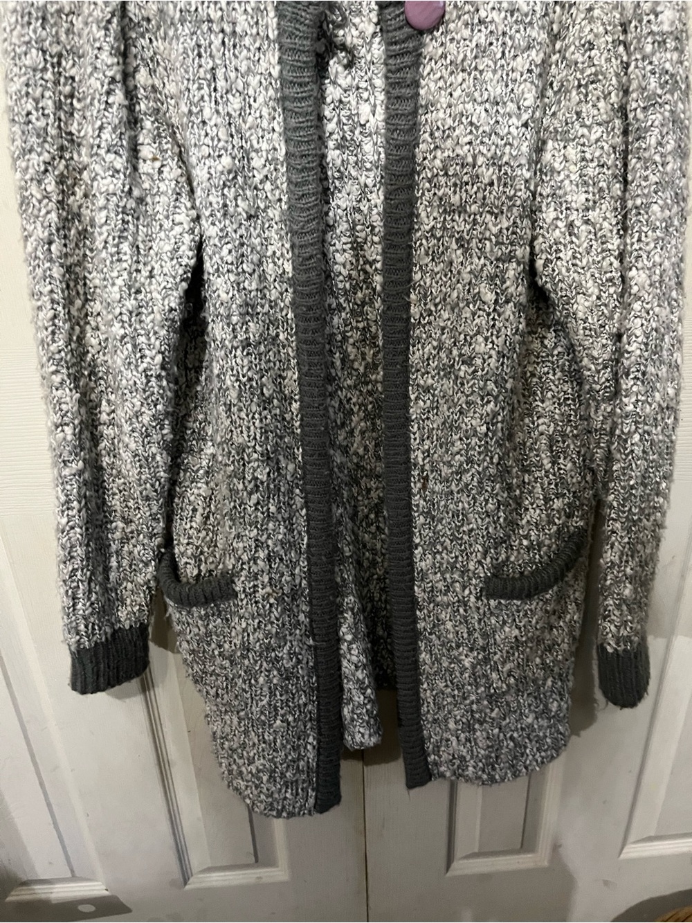 Gray Marled Open-Front Women’s Cardigan